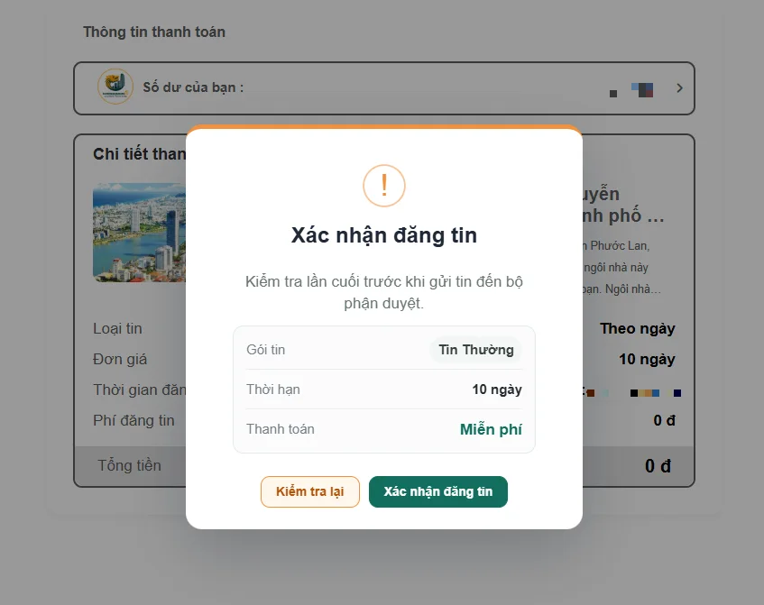 Xác nhận đăng tin