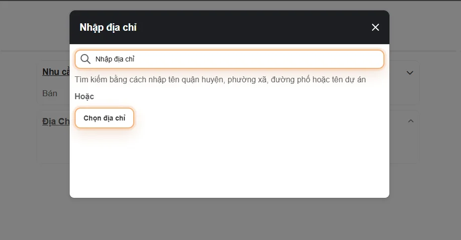 Chọn cách tìm địa chỉ